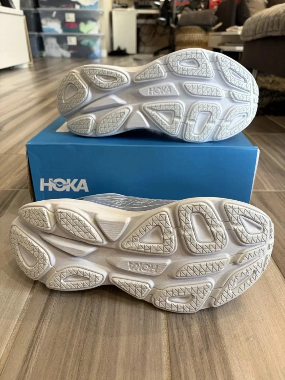 Men's Hoka One Bondi 8 TS Caged Shoes - Sea Ice Blue Grape Agate 115539M-SPRG